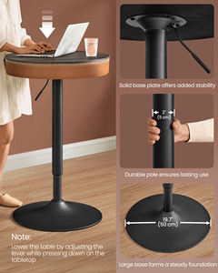 <span class=keywords><strong>VASAGLE</strong></span> EKHO Collection <span class=keywords><strong>Table</strong></span> <span class=keywords><strong>de</strong></span> <span class=keywords><strong>bar</strong></span> <span class=keywords><strong>de</strong></span> cuisine en cuir synthétique <span class=keywords><strong>Table</strong></span> <span class=keywords><strong>de</strong></span> <span class=keywords><strong>bar</strong></span> ronde <span class=keywords><strong>haute</strong></span> réglable en hauteur - Product Image 3