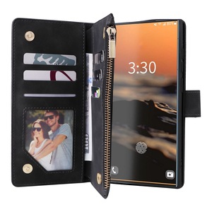 Étui portefeuille multifonctionnel à fermeture éclair en cuir PU magnétique pour téléphones mobiles S20, S21, S22, S23, S24 Plus et Ultra (modèle 2026) - Product Image 6