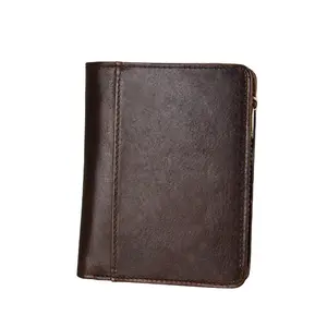 Custom Genuine Card Purse Bulk Full Grain Leather Wallet With Credit Card Holder And Coin Pocket