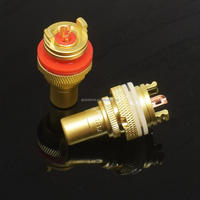 Connecteur de châssis femelle RCA en cuivre doré, prise audio pour amplificateur phono