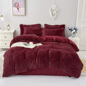 Juego de Edredón de Diseño en Degradado de Color, de Lujo, 4 Piezas, Grueso, Protector, Cálido, de Terciopelo Coral para Invierno, Sábanas y Ropa de Cama - Product Image 2