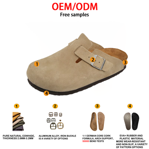 Birkenstocks de Diseño Original para <span class=keywords><strong>Boston</strong></span> Mules, Zuecos Unisex con Plantilla de Corcho Suave, Soporte de Arco, Parte Superior de Cuero, Estilo Slip-On, Ortopédicos - Product Image 2