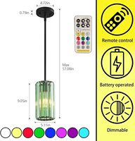 Lampe suspendue miniature en cristal Jengush, sans installation filaire, fonctionne sur piles, luminaire suspendu avec télécommande, lustre moderne