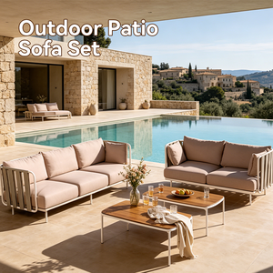 Ensemble <span class=keywords><strong>de</strong></span> canapés <span class=keywords><strong>en</strong></span> bois au design moderne, meubles d'extérieur pour <span class=keywords><strong>jardin</strong></span>, balcon, terrasse et hôtel - canapé <span class=keywords><strong>de</strong></span> <span class=keywords><strong>salon</strong></span> durable et imperméable - Product Image 3