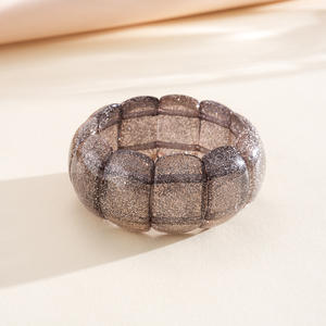 Pulsera Elástica Cuadrada de Acrílico J, Brazalete de Moda Exagerado Personalizado, Joyería de Mano Minimalista de Lujo para Mujer - Product Image 5