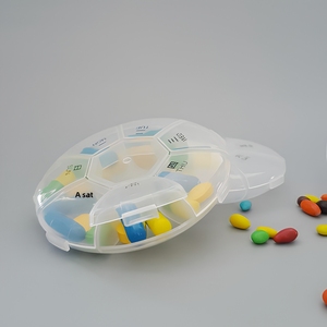 Portapillole Settimanale Rotondo per 7 Giorni, Contenitore Circolare Sigillato per Medicinali, Vendita all'Ingrosso OEM di Alta Qualità per Viaggi e Uso Quotidiano - Product Image 3