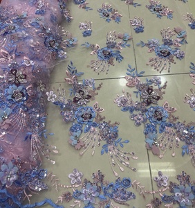 Vải Ren Thêu Hoa 3d Thời Trang Mới Nhất Đính Ren Đính Kim Sa Nhiều Màu Cho Váy - Product Image 1