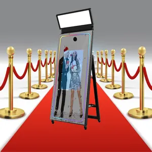 Bingkai lampu Led portabel 70 inci, Booth foto cermin ajaib terjangkau untuk Selfie dan Foto