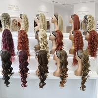 Extensions de cheveux synthétiques bouclés tressés en fibre Futura Kanekalon Julianna, postiches à enrouler avec pince à griffes, queues de cheval à cordon de serrage