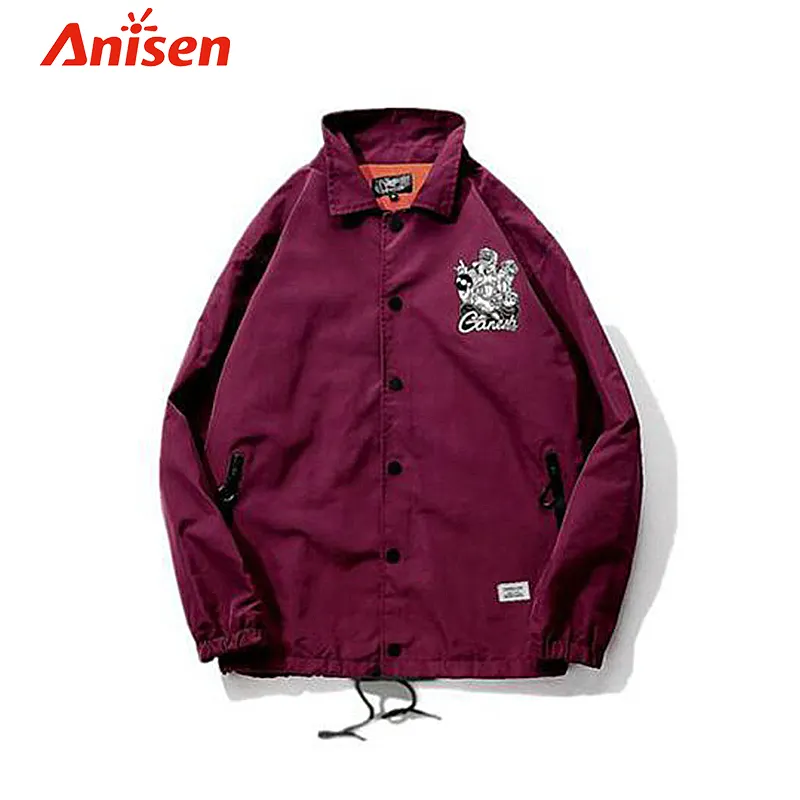 Fashion Hot Sale Custom Logo Wholesale Blank Coaches Jacket OEM Man Jacket Waterproof Nylon Coaches Jacket