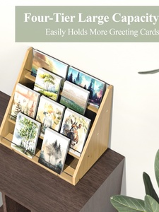 Rắn Gỗ Acrylic Bưu Thiếp Hiển Thị Đứng CD Kỷ lục Lưu Trữ Giá Máy Tính Để Bàn Tài Liệu Lưu Trữ Giá Ảnh Album Thẻ Giá - Product Image 4