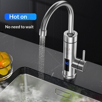 Robinet chauffe-eau électrique moderne en acier inoxydable 304 sans réservoir avec affichage numérique LED pour évier de cuisine domestique