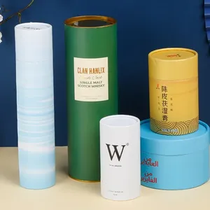 Pacote de tubo de papel para cilindro com logotipo personalizável de produto comestível para vendas por atacado de fábrica