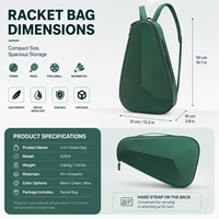 Sac à dos de sport léger et résistant à l'eau en PU et polyester, 30-40L, pour raquettes de tennis, padel et badminton – Vente en gros