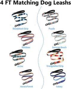 Ensemble de chien VVMEETYOU, collier réglable de style ethnique à motifs bohèmes doux avec boucle en métal et poignée rembourrée de 4 pieds - Product Image 6