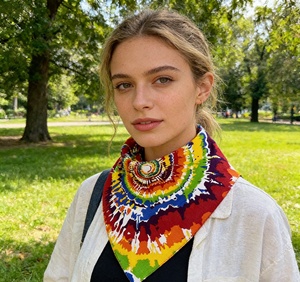 Vente en gros d'enveloppes pour <span class=keywords><strong>cheveux</strong></span> de cow-boy pour hommes et femmes 22 "X 22" <span class=keywords><strong>Bandana</strong></span> carré en coton Logo personnalisé Gradient Tie Dye Design Bandanas - Product Image 6