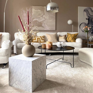 Natural Stone Living Room Furniture Carrara White Marble Plinth Cube Coffee <b>Side</b> <b>Table</b> - Product Image 6