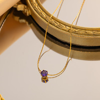 Collier Personnalisé Pierre de Naissance Décembre - Chaîne Plaquée Or Élégante pour Femme, Bijou Fin à Signification