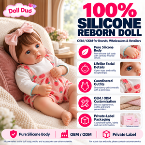 Poupée Duo personnalisée de 18 pouces, poupée reborn en silicone pleine longueur, salopette rose fraise, cadeau de Noël personnalisé pour enfants - Product Image 1