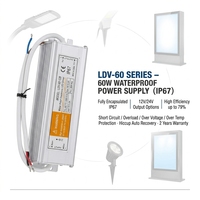 Alimentation LED étanche IP67 LDV-60 60W 12V 5A 24V 2.5A à sortie unique, transformateur de commutation extérieur pour enseignes mobiles