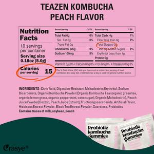 Gummies de kombucha probiotiques personnalisables OEM/ODM avec supplément de probiotiques pour les adultes, contre les ballonnements et la santé intestinale - Sans OGM - Product Image 4