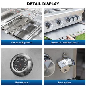 Factory Professional Outdoor <strong>BBQ</strong> Grill 5 Burners 304 Stainless Steel High Pressure Safety LPG NG <strong>Dual</strong> <strong>Fuel</strong> for Household Use - Product Image 3