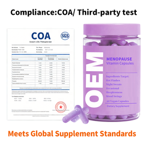 Cápsulas para la Menopausia de Marca Privada OEM para Mujeres con Vitamina D3, B6 y Cohosh Negro, MOQ Flexible, Lanzamiento Rápido, Certificación cGMP y COA - Product Image 5