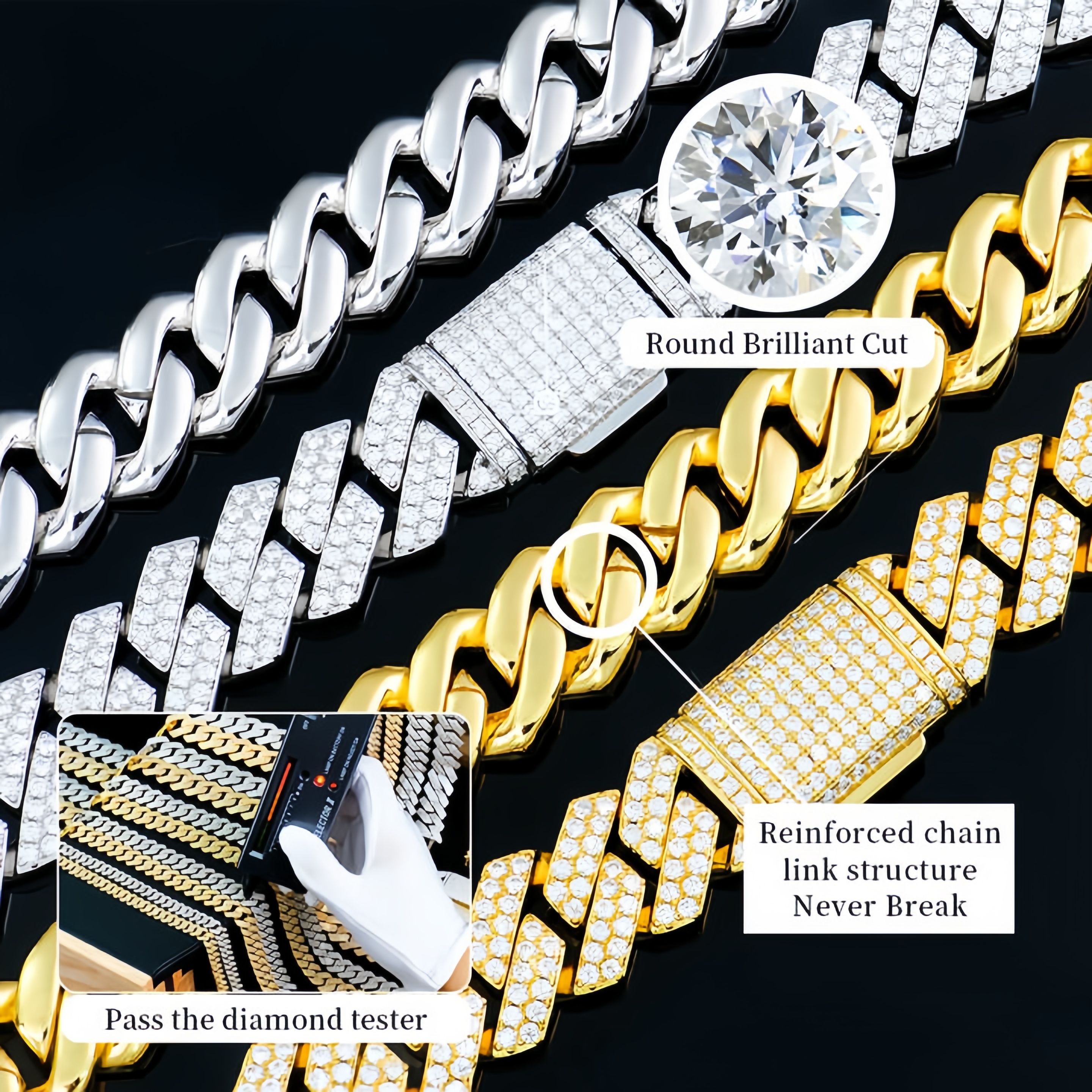 ANJALI Custom 925 Sterling Silver Moissanite Diamond Necklace