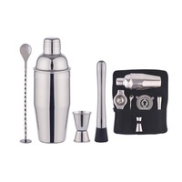 Kit de barman 10 pièces ensemble d'outils de barre ensemble de shaker à cocktail Martini avec support en bois de bambou élégant