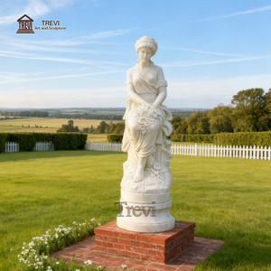 Trevi Châu Âu Kích Thước Đầy Đủ Tay Khắc Bền Đá Cẩm Thạch Lady Tượng Cho Ngoài Trời Vườn - Product Image 5