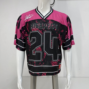 Jersey Sepak Bola Amerika Klasik Retro Pria dengan Kerah V dan Panel Jaring Ventilasi untuk Klub dan Latihan - Product Image 2