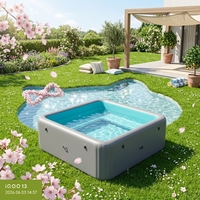 Piscine gonflable carrée à prix d'usine en PVC Drop Stitch avec siège intégré pour divertissement aquatique à domicile et dans la cour
