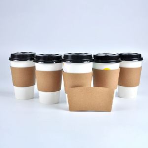 Gobelets à café en papier compostables et personnalisables de 8 à 14 oz, résistants à la chaleur, avec manchon, forme unique, logo, pratiques pour le vin et la tequila - Product Image 5