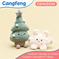 Boneka Salju Pohon Natal Lembut dan Empuk, Mainan Hewan Kawaii untuk Dekorasi Liburan Natal, Pohon Hijau Salju Putih, Grosir