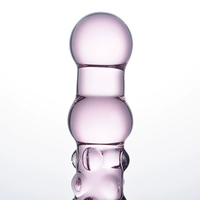 Dildo de cristal transparente de tamaño grande con cuentas extendidas, producto para adultos para el placer de la masturbación femenina, venta al por mayor.