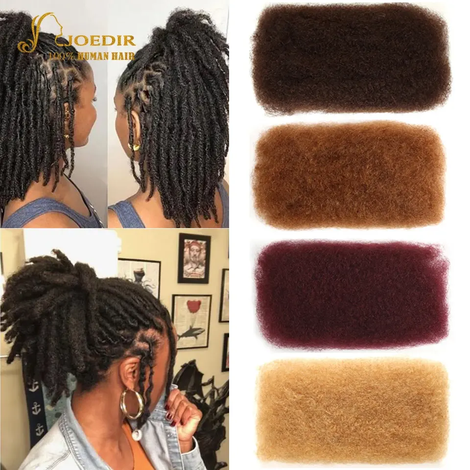 Joedir Brazilian Remy Hair Afro Kinky Curly Bulk Human For Braiding dreadlocks Crochet Braid haar 10-22 "Human Hair Extensions