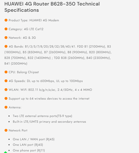 B628-350 CPE Pro3, router 4G LTE SoyeaLink, conector TS9, router 4G para zonas de baja cobertura, internet rural, redes para áreas remotas, módem 4G - Product Image 5