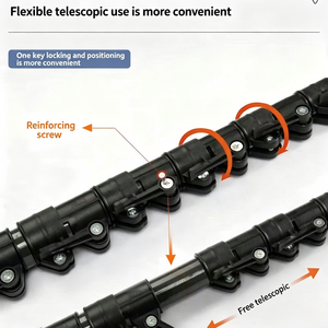 Perche télescopique en fibre de carbone sur mesure de 18 à 60 pieds pour le nettoyage des fenêtres des bâtiments commerciaux - Product Image 2