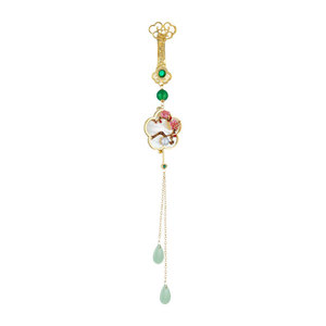 Chinese Style Plum Blossom Brooch With Pearl And Jade Tassel For Women Traditional Clothing Accessory - Product Image 5