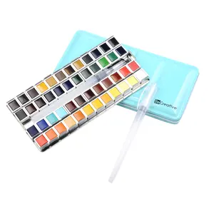 Ensemble de peinture aquarelle demi-pan personnalisé 48 couleurs peinture solide