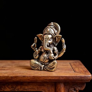 Statue en laiton du Dieu Ganesha, ornements bouddhistes, sculpture de l'éléphant, figurines de dieux hindous, décoration pour la maison et le bureau, statues de <span class=keywords><strong>Bouddha</strong></span> - Product Image 4