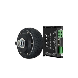 ZLTECH ISO9001 CE 4 pouces 24V 2N.m 50kg charge 450 tr/min AGV roue électrique à entraînement direct moteur de moyeu cc sans brosse pour Robot avec encodeur - Product Image 4