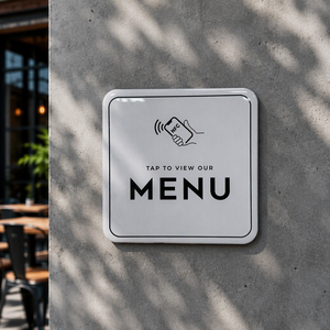 Autocollant de menu de restaurant intelligent en époxy, 100*100mm, carré, cartes de menu NFC - Product Image 4