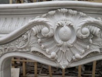 Décoration intérieure moderne, style français, foyer en marbre blanc naturel autoportant pour la maison, en vente