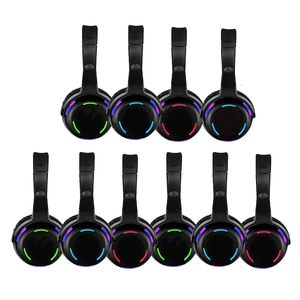 Casque sans fil rechargeable pour soirée silencieuse UHF, 3 canaux RF988, lumière LED scintillante - Product Image 6
