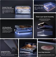 Untuk Mesin Pengukir/Pemotong Laser H20 20W Akurasi Tinggi dengan Air Assist, Ukuran Meja 16.5x11.8 inci, Ramah Pemula untuk Kayu, MDF, Batu, Logam