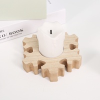 Holzsockel-Ornament im Ins-Stil, in China hergestellter Kerzenhalter, Stern- und Rentierformen, Weihnachtsbaumstumpf-Dekoration, einfache Tischdekoration