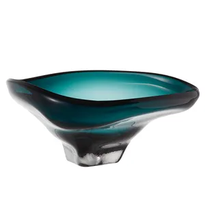 Vaisselle multifonctionnelle pour la maison, plateau à fruits en verre soufflé à la main vert émeraude, centre <span class=keywords><strong>de</strong></span> table <span class=keywords><strong>de</strong></span> luxe pour villa - Product Image 1