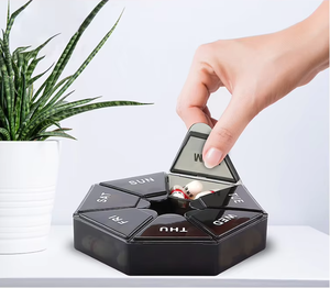 Xách tay mini <span class=keywords><strong>7</strong></span> Ngày Hàng Tuần <span class=keywords><strong>Pill</strong></span> Organizer vòng nhựa <span class=keywords><strong>Pill</strong></span> trường hợp container PP du lịch <span class=keywords><strong>Pill</strong></span> hộp - Product Image 5