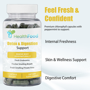 OEM ODM Custom Detox Digestion Support Capsules with Peppermint Leaf Deodorant Capsules Fresher Underarms and Smelling Breath - Product Image 3